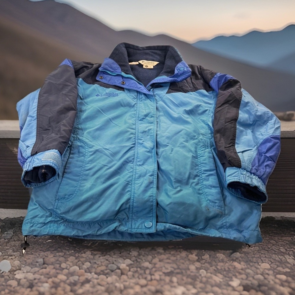 Y2K Columbia‎ Bugaboo Interchange Jacket Women's  M Blue Black Winter Ski Coat